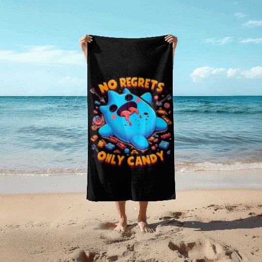 Stitch Halloween No Regrets Only Candy Beach Towels