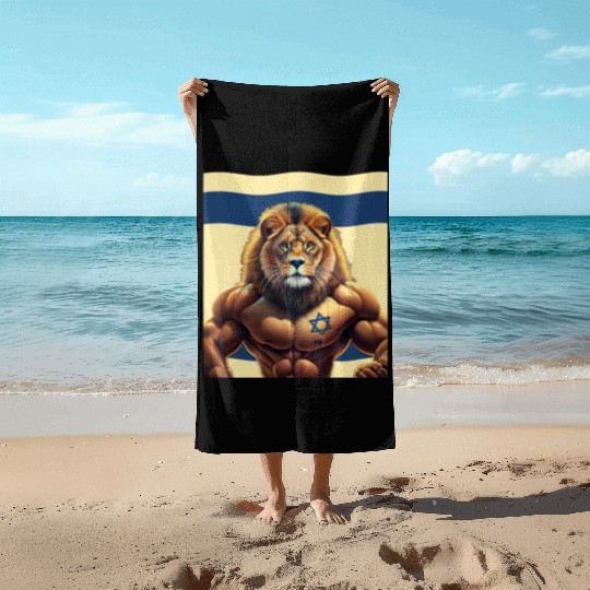 Strength and Unity: The Lion of Israel, Israeli Pa Beach Towels