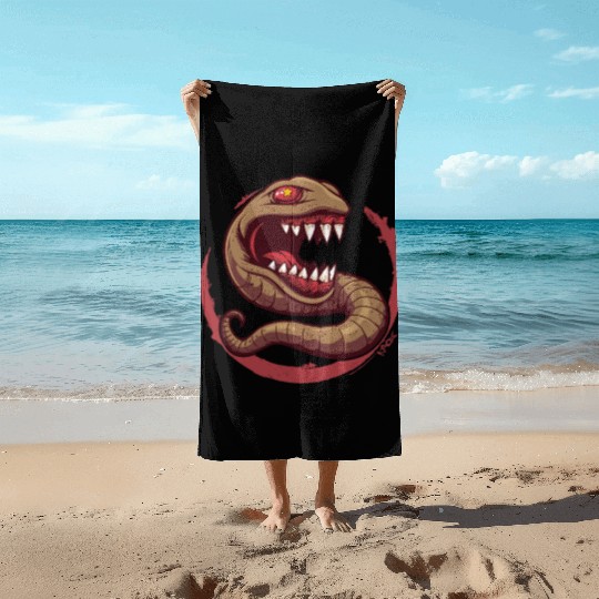 The Communist Worm: Comrade of Horror Beach Towels