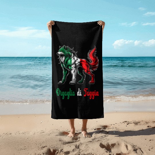 The pride of Foggia Italy flag Beach Towels