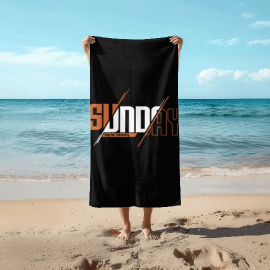 text sunday with theme Tipografi eksperimental Beach Towels
