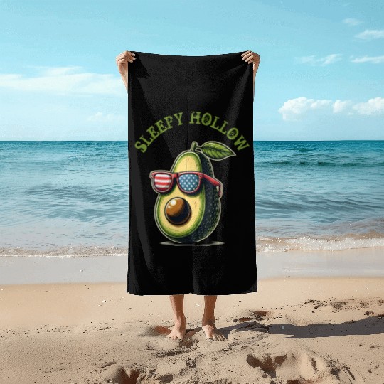 Sleepy hollow avocado Beach Towels