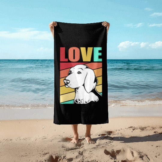 Retro German Shorthaired Pointer Dog I Love My GSP Beach Towels