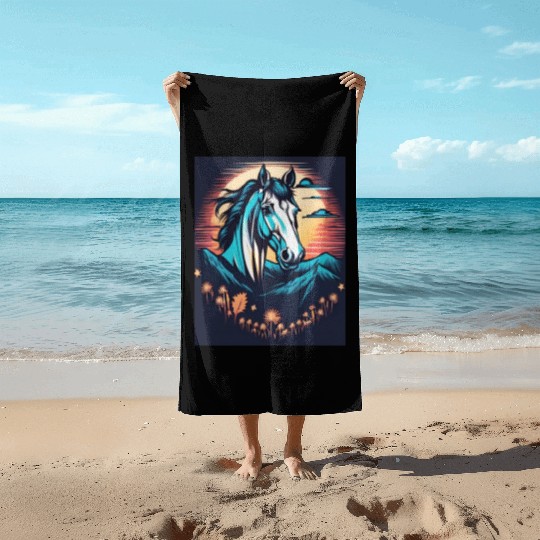 horse print Beach Towels