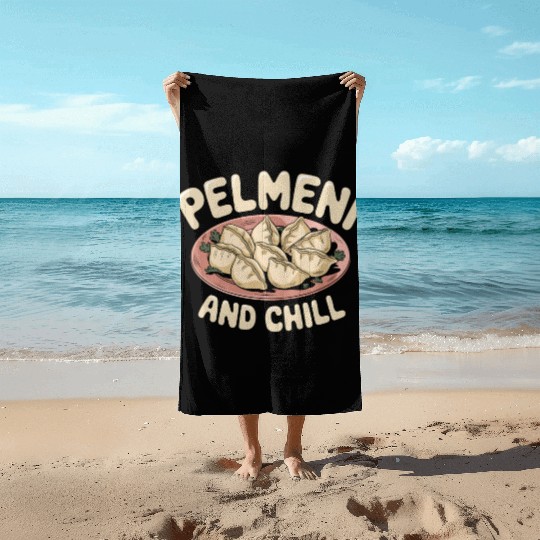 Pelmeni Dumpling Russian Comfort Food Beach Towels