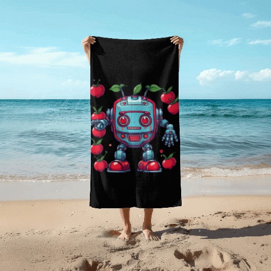 Robot Cherry Beach Towels