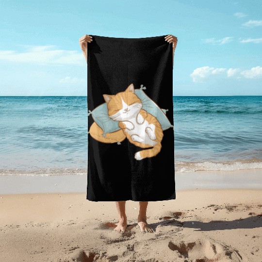 Cozy Cat Nap Beach Towels