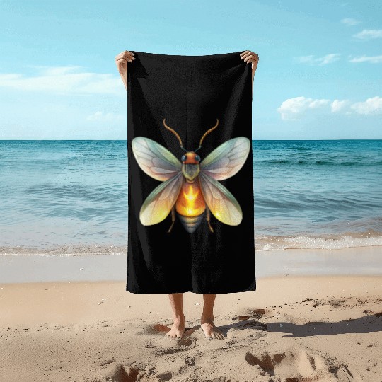 Shiny Firefly Beach Towels