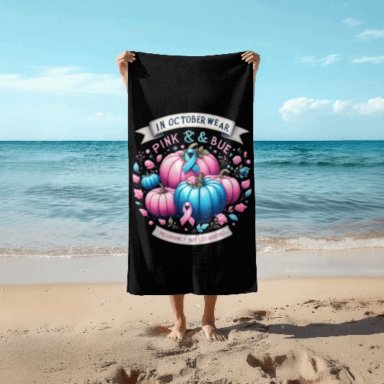 In October Wear Pink & Blue Pregnancy Infant Beach Towels