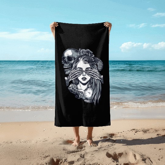 Chicano Street Art Beach Towels