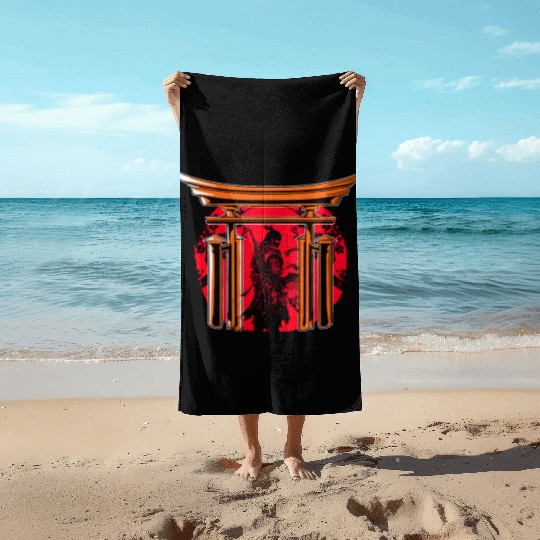 Kanji Japan Katana Sword Ninja Samurai Beach Towels