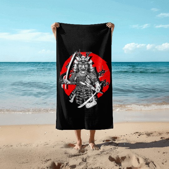 Kanji Katana Oni Demon Ninja Samurai Beach Towels