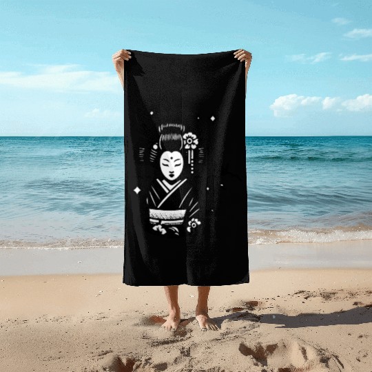 Japanese Geisha Beach Towels