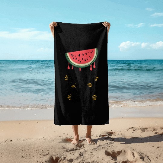 Sweet But Sometimes Sour Watermelon Beach Towels