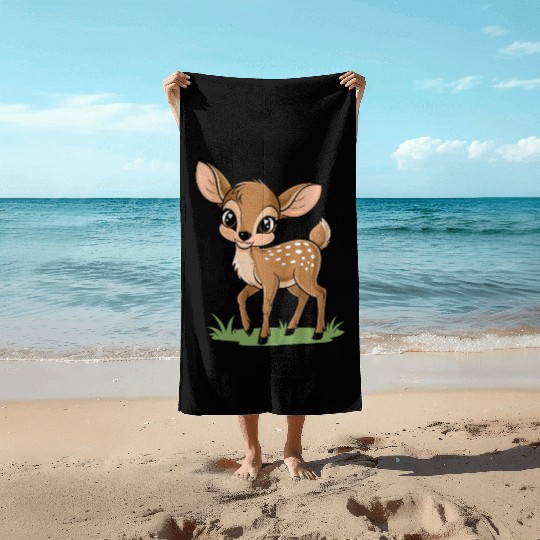 Cute Baby Deer Fawn Beach Towels