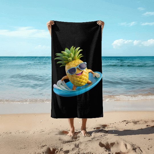 Pineapple Surfer Beach Towels
