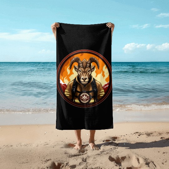Capricorn Firefighter Beach Towels