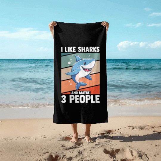 Funny Shark Design | Animal Shark Beach Towels