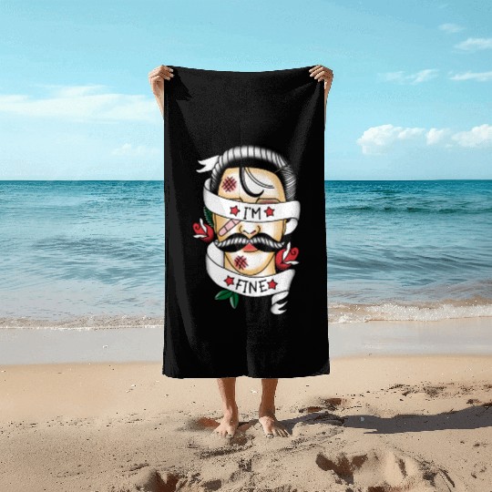 I'm Fine Beat up Gentleman Beach Towels