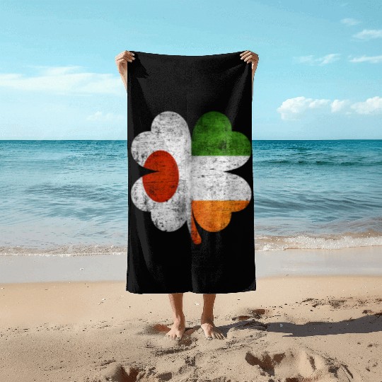 Japanese Irish Shamrock Japan Ireland Flag Beach Towels