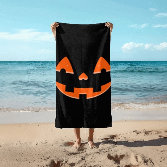 Face Halloween Pumpkin Fun Unisex for Men Women Beach Towels