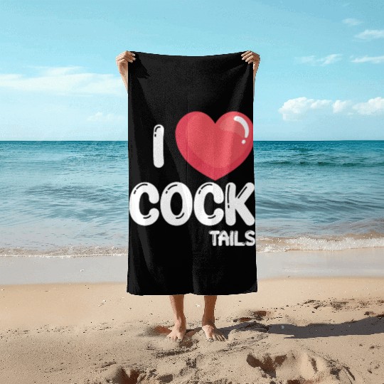 Funny I Love Cocktails 2 Beach Towels