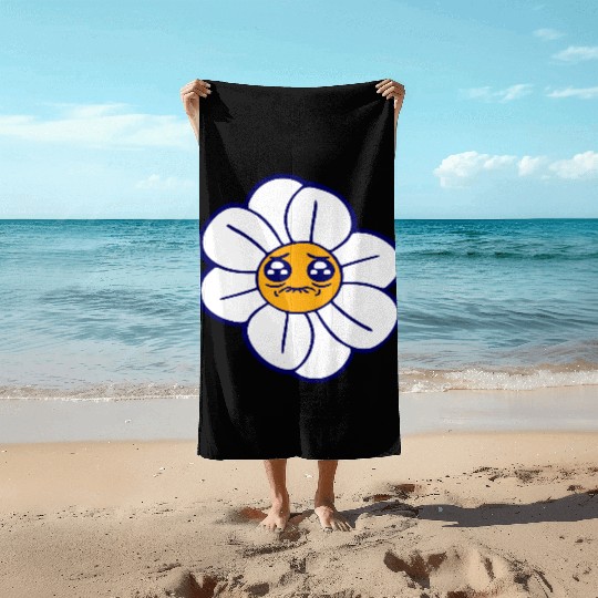Sweet Flower Sad Face Weeping Spring Summer Crying Beach Towels