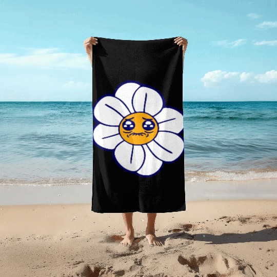 Sweet Flower Sad Face Weeping Spring Summer Crying Beach Towels