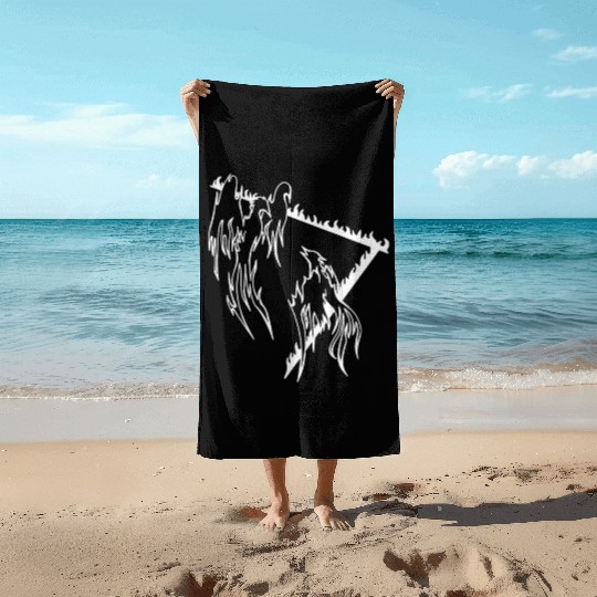 Phoenix bird Beach Towels