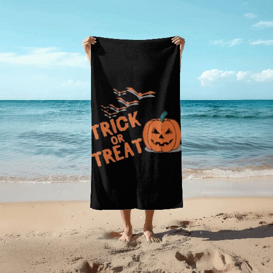 Trick or treat Beach Towels