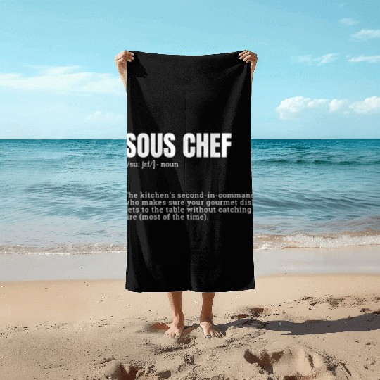 Hilarious Definition for Sous Chef Beach Towels