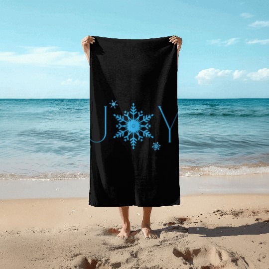 Joy & a snowflake Beach Towels