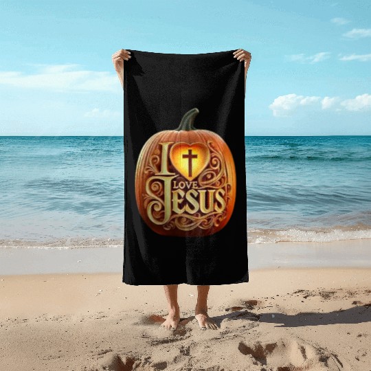 i love jesus Beach Towels