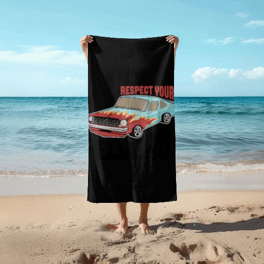 Funny Car Guy 1 Beach Towels