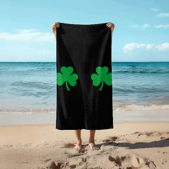Shamrock Boobs Irish Boobies St Patricks Day Beach Towels