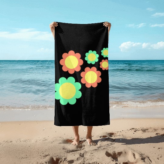 Many Pretty Daisy Flowers Decorative Nature Design Beach Towels
