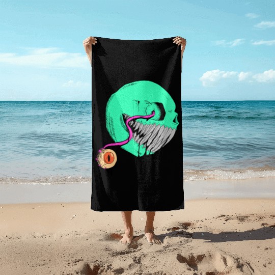 Cringe Zombie Pac Man Beach Towels