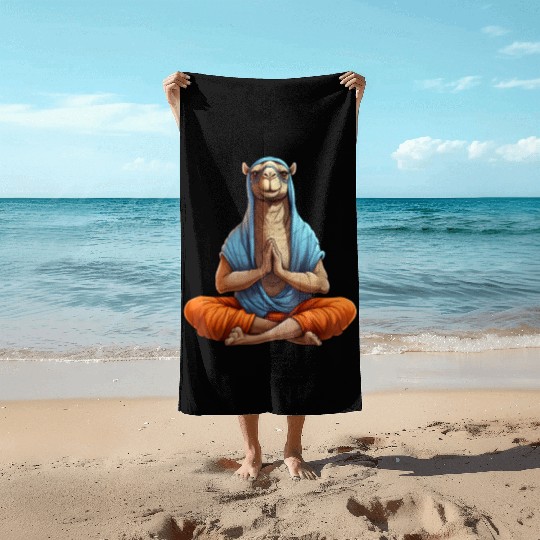 Yoga camel Beach Towels