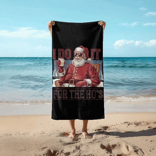 Vintage Faded Christmas Santa Claus Beach Towels