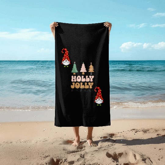 Holly Jolly Vibes Beach Towels