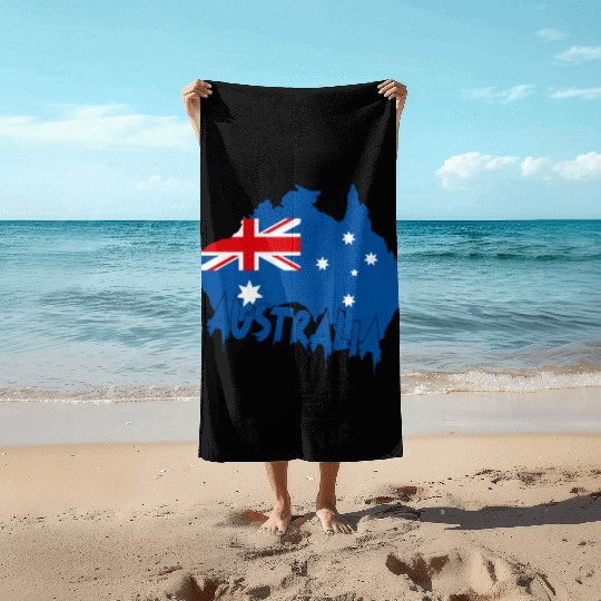 Aussie Flag Map Beach Towels Design