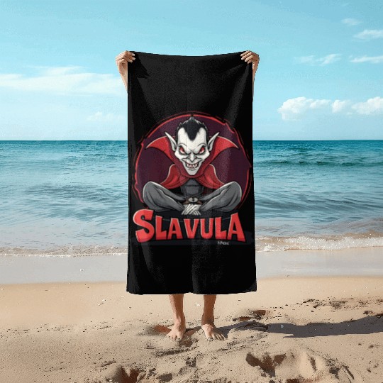 Slavula - The Gopnik Slavic Vampire Beach Towels