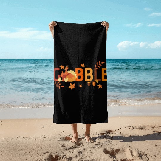 GOBBLE TURKEY PODIATRIST FUNNY THANKSGIVING Beach Towels