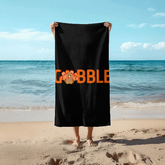 GOBBLE TURKEY PODIATRIST FUNNY THANKSGIVING Beach Towels