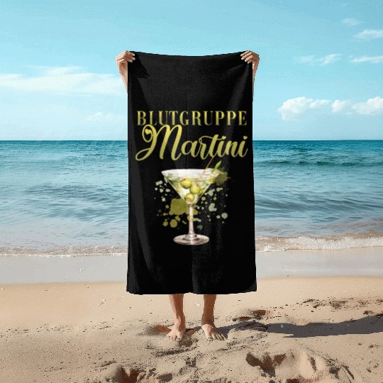 Blutgruppe Martini Cocktail Bartender Beach Towels