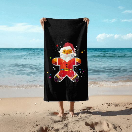 Gingerbread man in Santa design-Creative Christmas Beach Towels