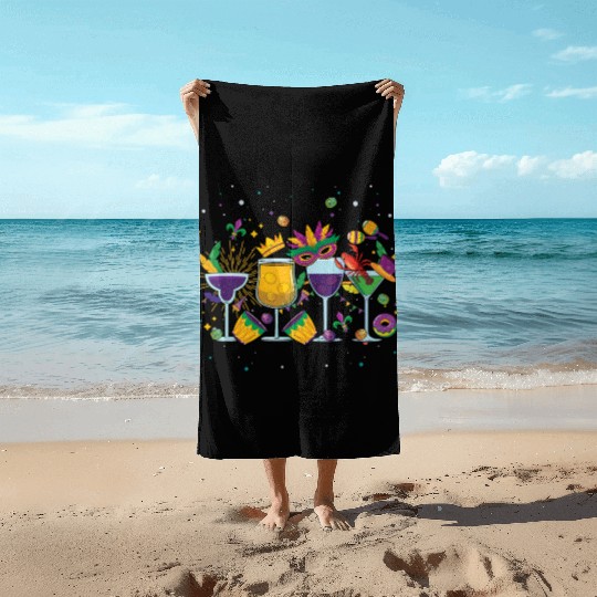 Mardi Gras Drinks Festival Parade Mardi Gras Beach Towels
