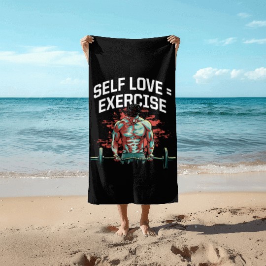 Self Love Exercise Workout Motivational Quote Gym Beach Towels