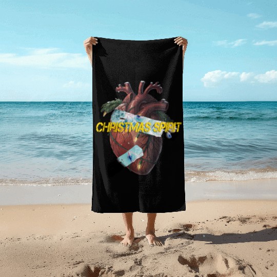 Christmas Spirit Beach Towels