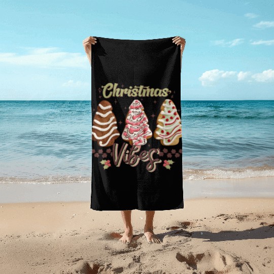 Christmas Vibes Beach Towels